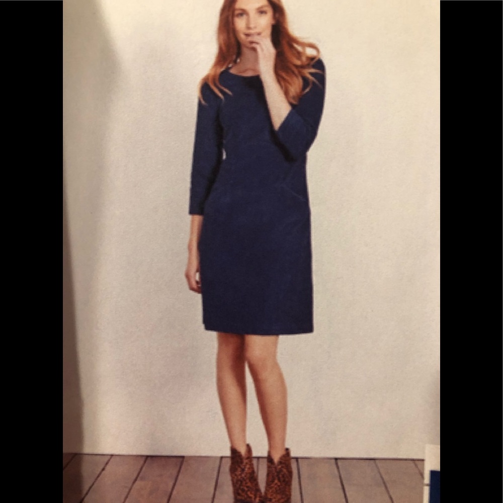 Boden Christina Cord Dress Navy